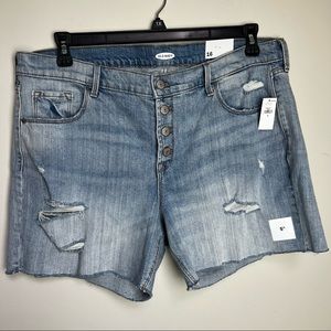 Old Navy Mid Rise 5” ripped jean shorts 16